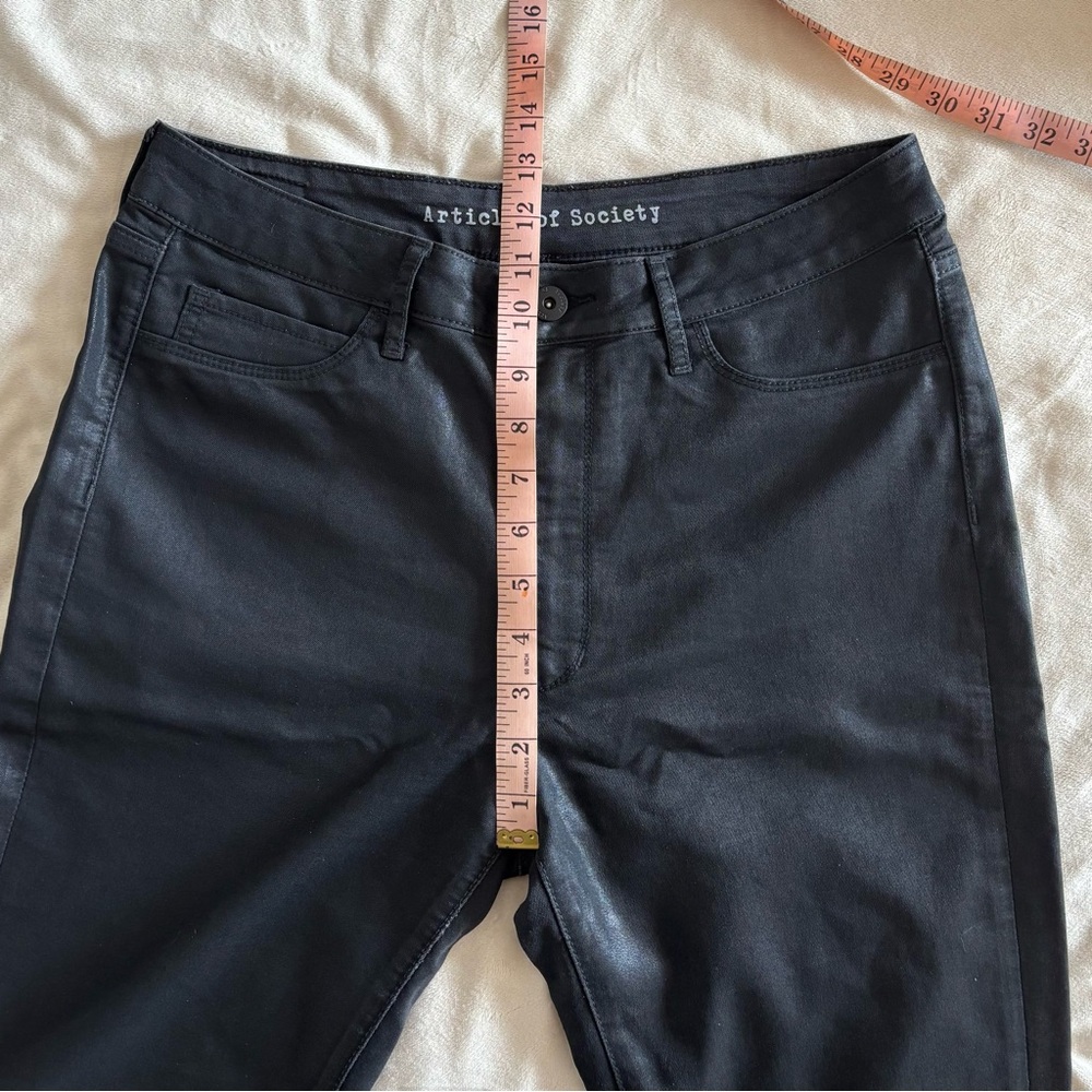 Articles of Society Black Coated High Rise Skinny Jeans Size 30 - Picture 7 of 12